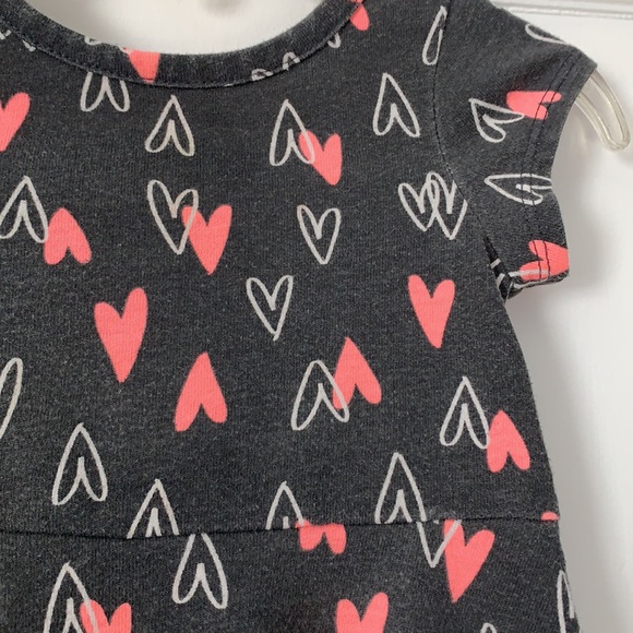 Cat & Jack 12m Gray Hearts Dress Short Sleeve EUC - Picture 5 of 9